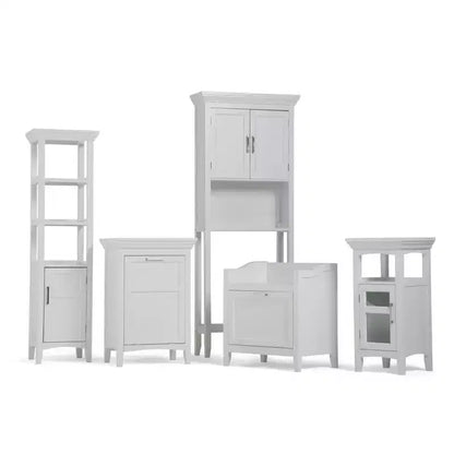 Cesta portabiancheria con mobiletto - Bianco