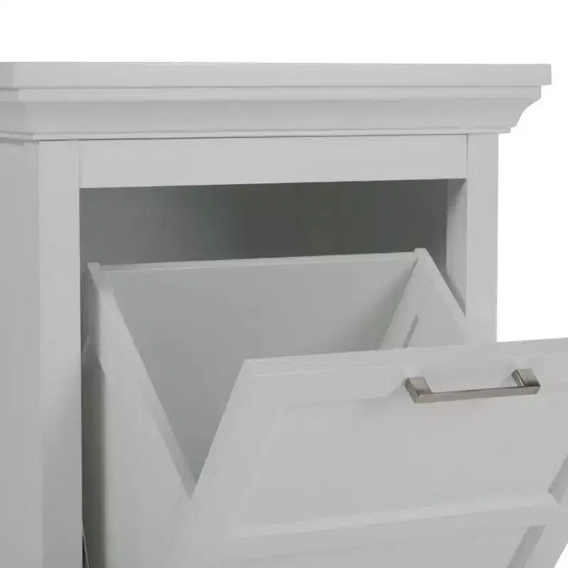 Cesta portabiancheria con mobiletto - Bianco