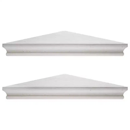 American Art Decor 8" x 16" Set of 2 Decorative Wood Floating Corner Shelves White - Rustic Farmhouse Style, MDF