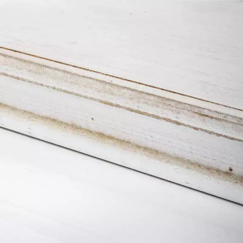 Set di 2 mensole angolari galleggianti in legno – Finitura sbiancata