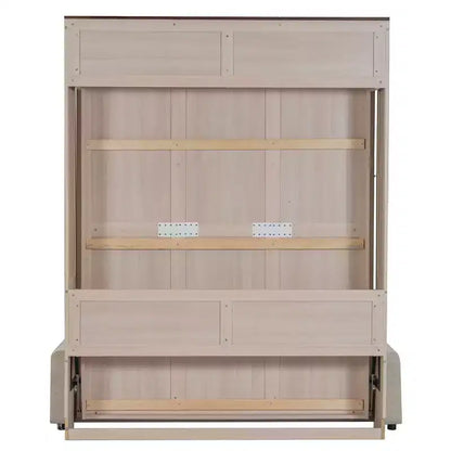Letto a scomparsa Queen Size con divano e luci LED – Beige