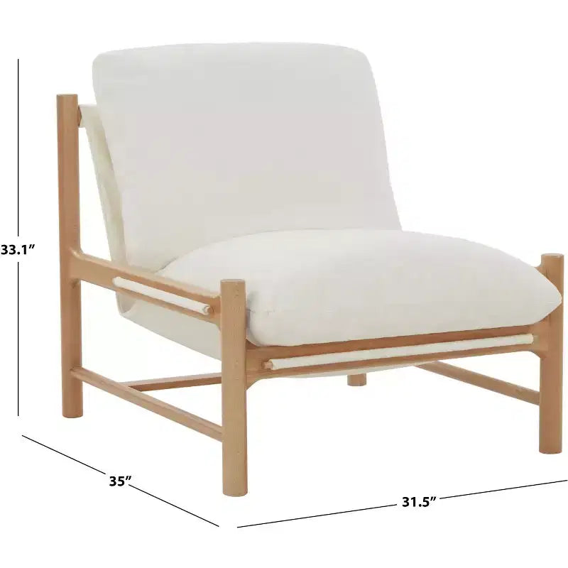 Poltrona d'accento Bouclé – Avorio e Naturale
