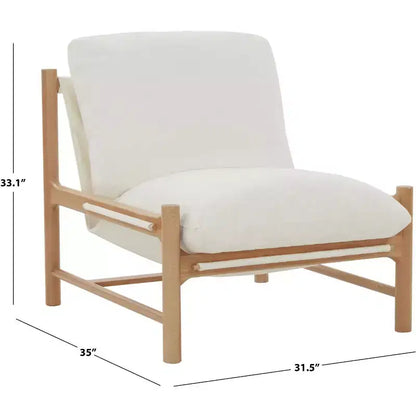 Poltrona d'accento Bouclé – Avorio e Naturale