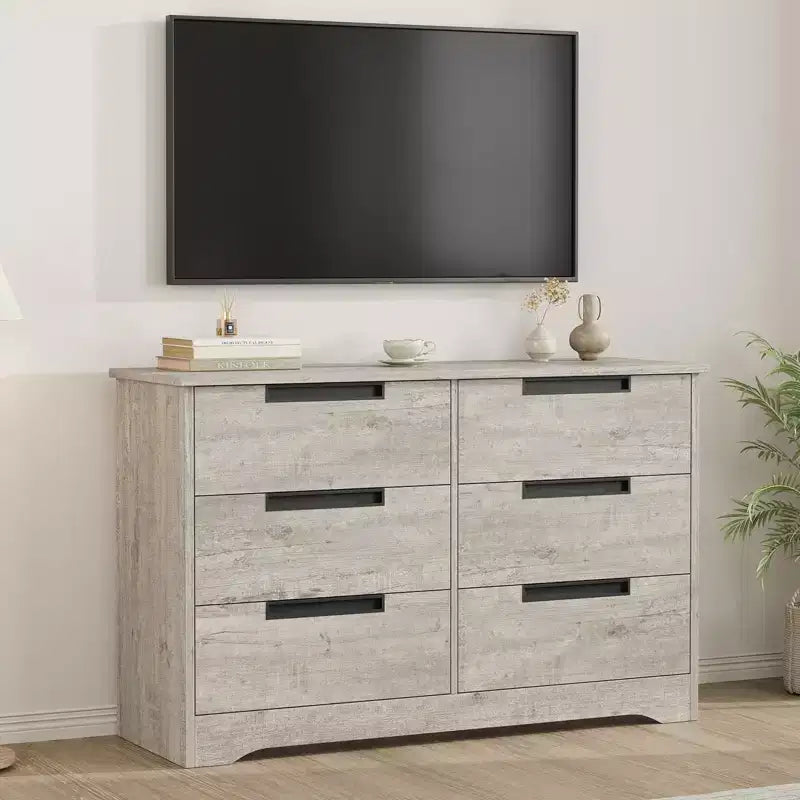 Cassettiera per camera da letto con 6 cassetti, comò in legno per armadio, mobile contenitore per corridoio, soggiorno e ufficio