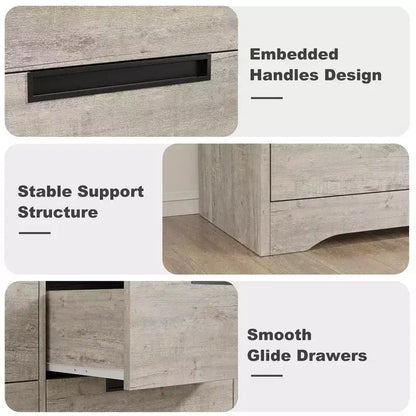 Cassettiera per camera da letto con 6 cassetti, comò in legno per armadio, mobile contenitore per corridoio, soggiorno e ufficio