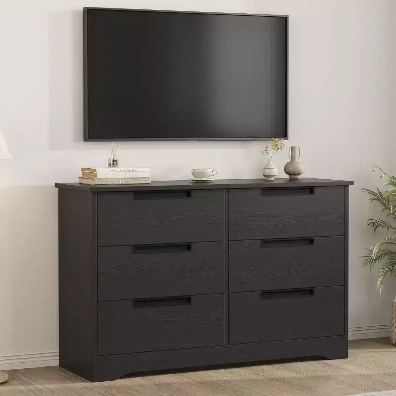 Cassettiera per camera da letto con 6 cassetti, comò in legno per armadio, mobile contenitore per corridoio, soggiorno e ufficio