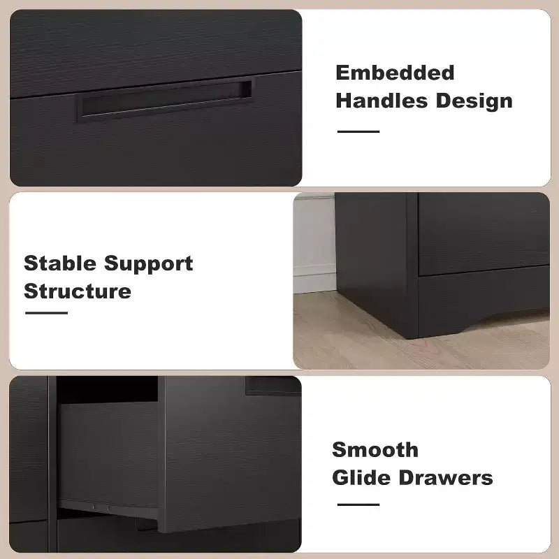Cassettiera per camera da letto con 6 cassetti, comò in legno per armadio, mobile contenitore per corridoio, soggiorno e ufficio