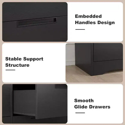 Cassettiera per camera da letto con 6 cassetti, comò in legno per armadio, mobile contenitore per corridoio, soggiorno e ufficio
