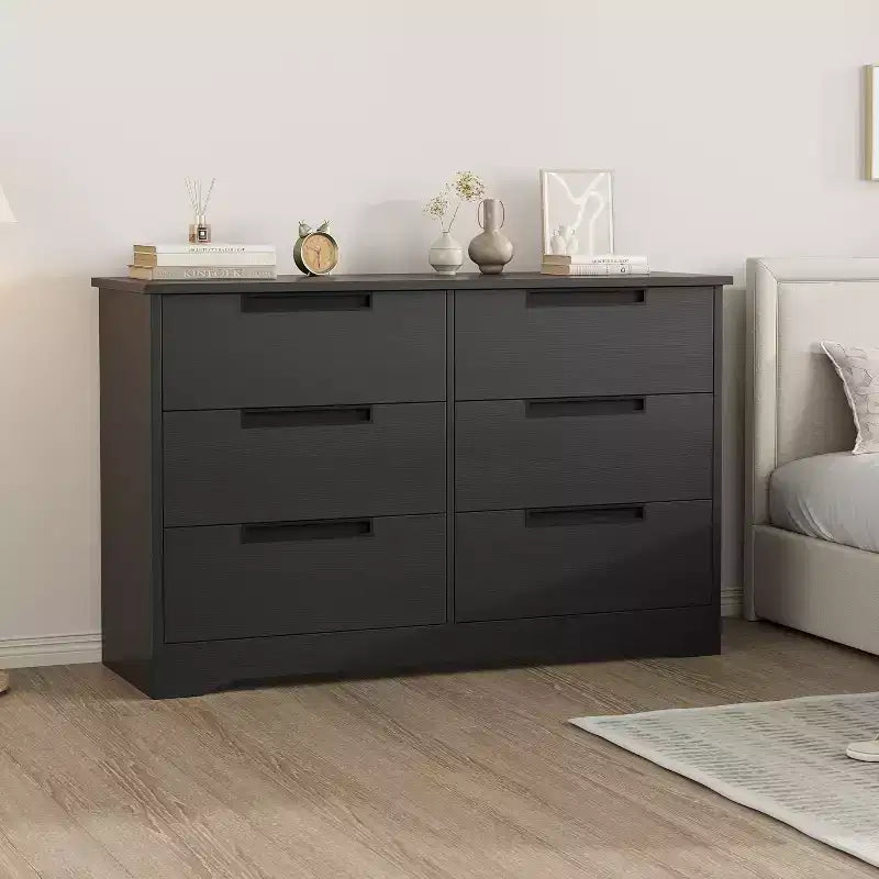 Cassettiera per camera da letto con 6 cassetti, comò in legno per armadio, mobile contenitore per corridoio, soggiorno e ufficio