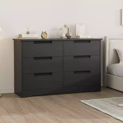 Cassettiera per camera da letto con 6 cassetti, comò in legno per armadio, mobile contenitore per corridoio, soggiorno e ufficio