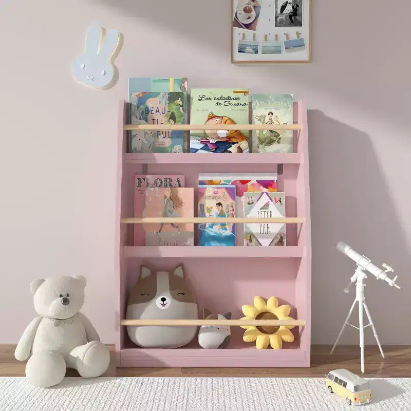 Libreria per bambini a 3 ripiani – Rosa