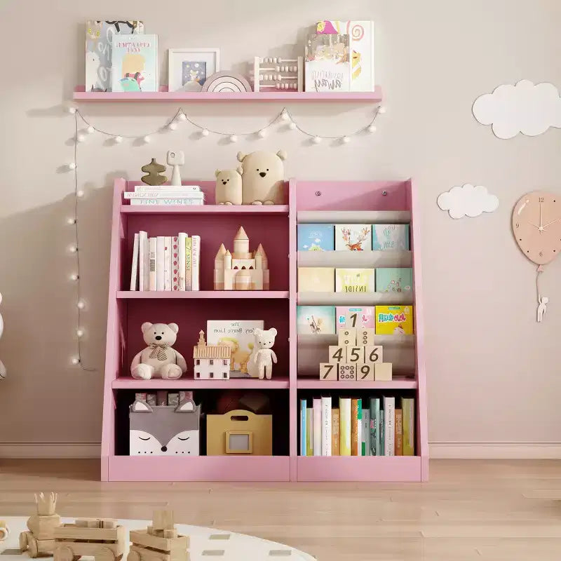Casetta da gioco per bambini 4-in-1 in legno da esterno con scaffale portaoggetti