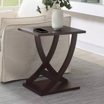 Tavolino con motivi incrociati Criss-Cross – Legno marrone, 61 cm H