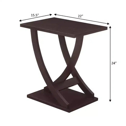 Tavolino con motivi incrociati Criss-Cross – Legno marrone, 61 cm H