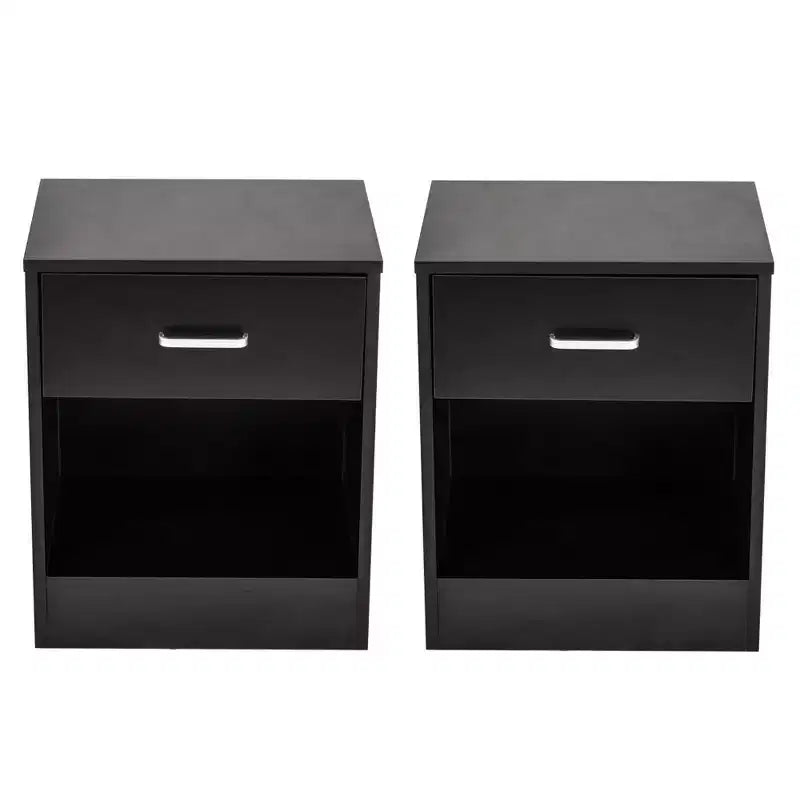 Comodino nero a un cassetto