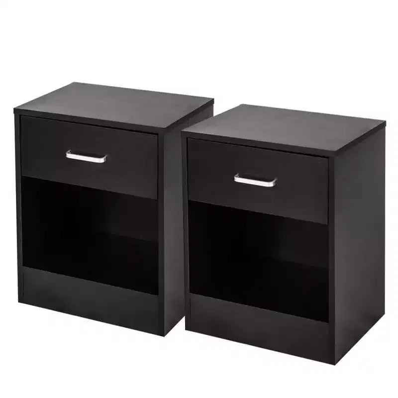 Comodino nero a un cassetto