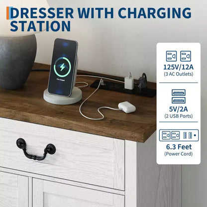 Cassettiera a 9 cassetti con maniglie in metallo – Struttura in legno, contenitore multiuso
