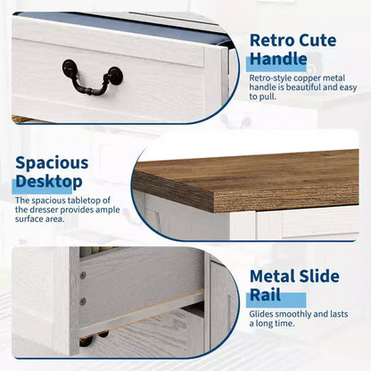 Cassettiera a 9 cassetti con maniglie in metallo – Struttura in legno, contenitore multiuso