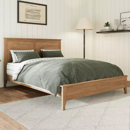 Letto a piattaforma king size in legno massello con testiera