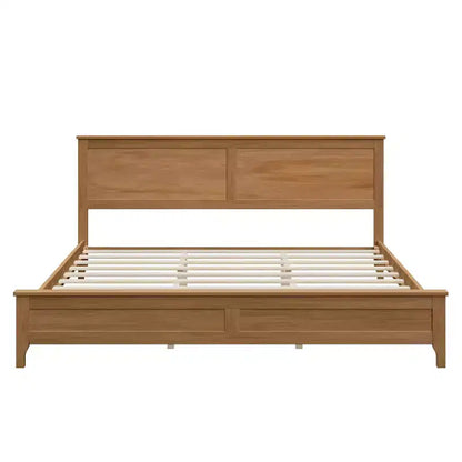 Letto a piattaforma king size in legno massello con testiera