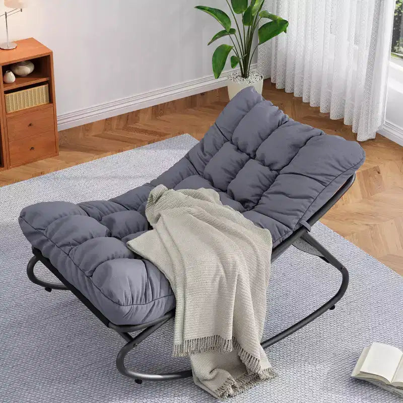Sedia a dondolo Papasan da esterno con cuscino
