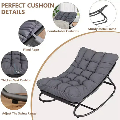 Sedia a dondolo Papasan da esterno con cuscino