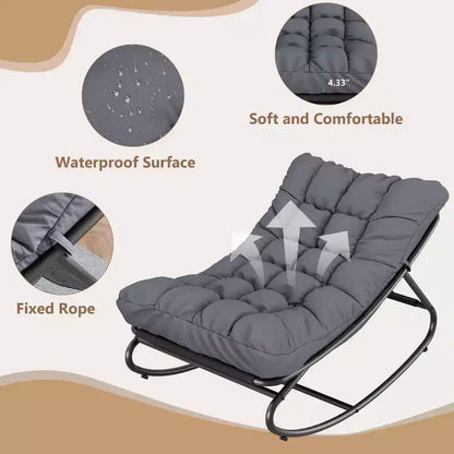 Sedia a dondolo Papasan da esterno con cuscino