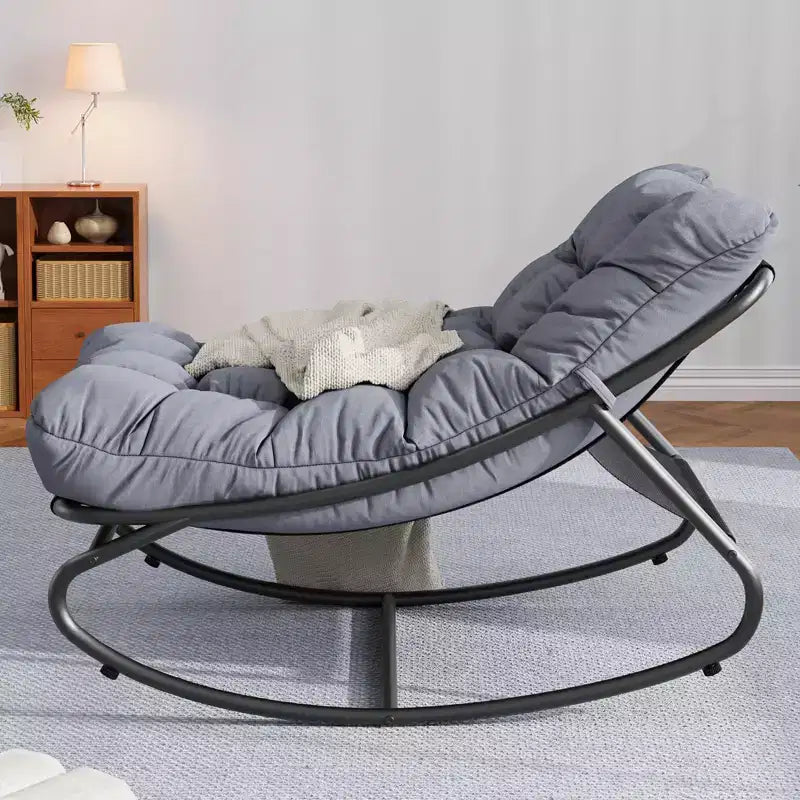 Sedia a dondolo Papasan da esterno con cuscino