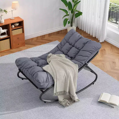 Sedia a dondolo Papasan da esterno con cuscino