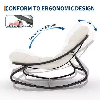 Sedia a dondolo Papasan da esterno con cuscino