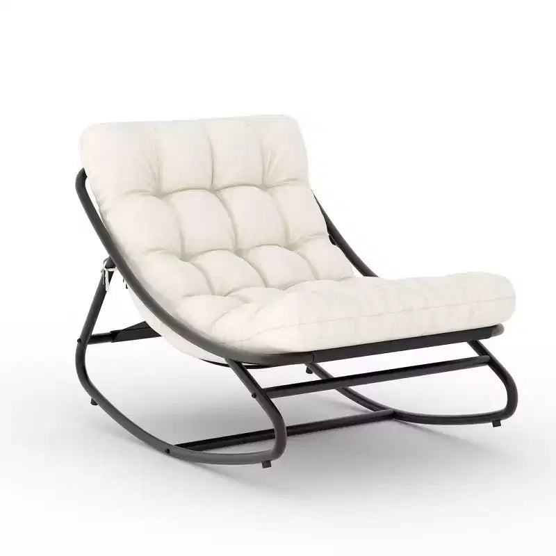 Sedia a dondolo Papasan da esterno con cuscino