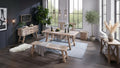 Ink+Ivy Sonoma Dining Bench Natural: Mid-Century Modern Pine & Metal Frame, Seats 2, 400lb Capacity