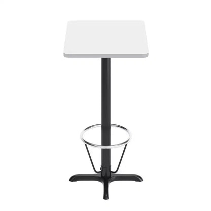 Set Tavolo Rettangolare Alto da Bar 24" x 30" con Poggiapiedi ad Anello