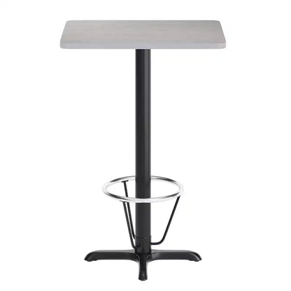 Set Tavolo Rettangolare Alto da Bar 24" x 30" con Poggiapiedi ad Anello