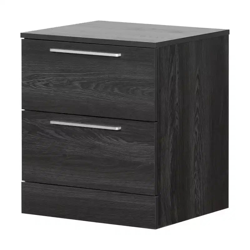 Comodino a 2 cassetti con guide metalliche