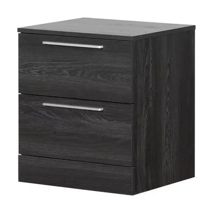 Comodino a 2 cassetti con guide metalliche