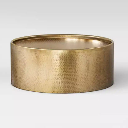 Manila Round Hammered Drum Coffee Table - Threshold