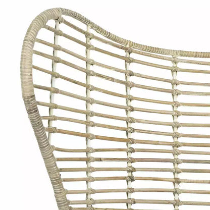 Poltrona Accent in Rattan con Schienale Alto – Lavaggio Bianco e Grigio