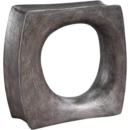 Uttermost Industrial Antique Silver Accent Side End Table 24 x 8 1/2 Sculptural Frame for Living Room Bedroom Bedside Entryway