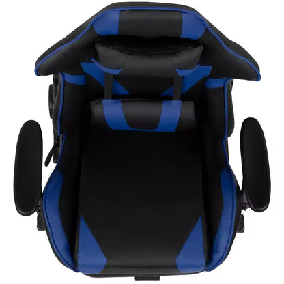 Sedia ergonomica da gaming da corsa con schienale reclinabile e poggiapiedi