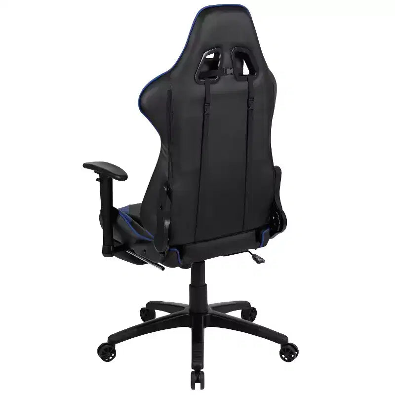 Sedia ergonomica da gaming da corsa con schienale reclinabile e poggiapiedi