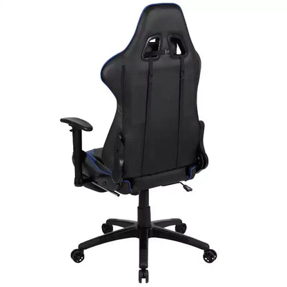 Sedia ergonomica da gaming da corsa con schienale reclinabile e poggiapiedi