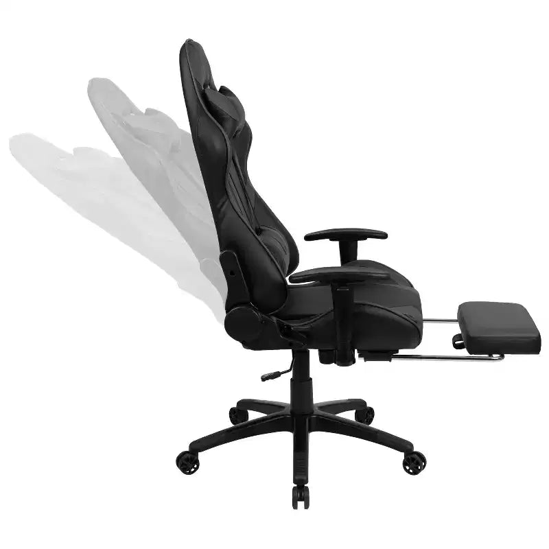 Sedia ergonomica da gaming da corsa con schienale reclinabile e poggiapiedi