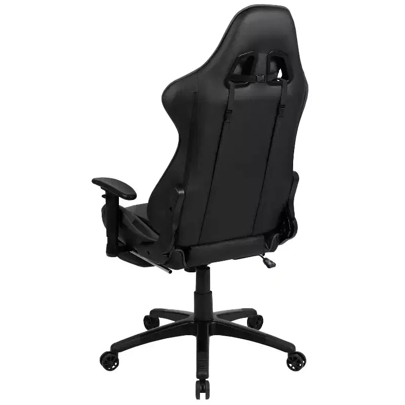 Sedia ergonomica da gaming da corsa con schienale reclinabile e poggiapiedi