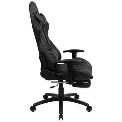 Sedia ergonomica da gaming da corsa con schienale reclinabile e poggiapiedi
