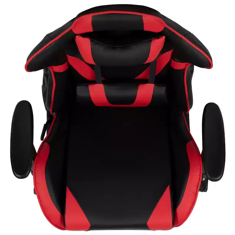Sedia ergonomica da gaming da corsa con schienale reclinabile e poggiapiedi