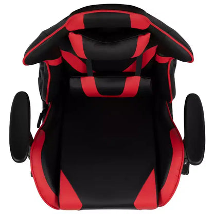 Sedia ergonomica da gaming da corsa con schienale reclinabile e poggiapiedi