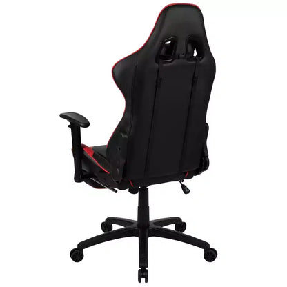 Sedia ergonomica da gaming da corsa con schienale reclinabile e poggiapiedi