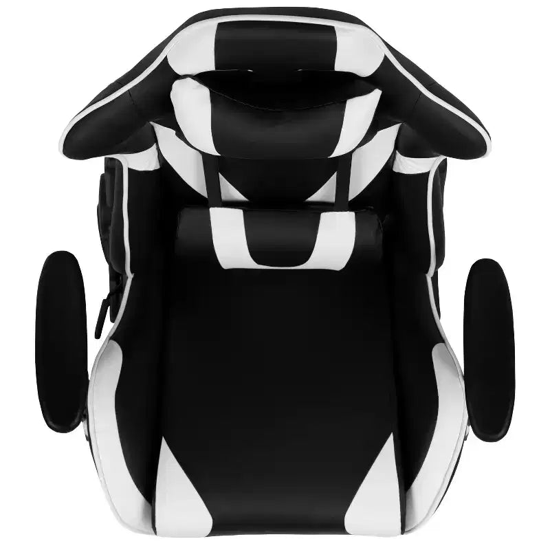 Sedia ergonomica da gaming da corsa con schienale reclinabile e poggiapiedi